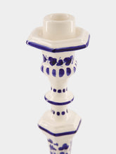 Les Ottomans White and Blue Ceramic Turquerie Candleholder