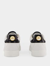Dolce & Gabbana White and Gold Leather Low-Top Sneakers