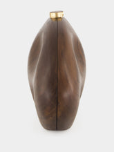 Cult Gaia Walnut Brown Caldera Wooden Clutch