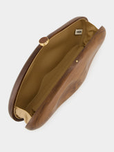 Cult Gaia Walnut Brown Caldera Wooden Clutch