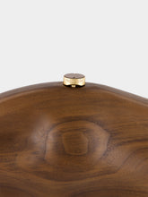 Cult Gaia Walnut Brown Caldera Wooden Clutch