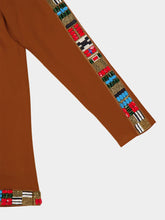 Paula Clara Caramel Hand-Embroidered Boat-Neck Top