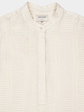 Zeus+Dione Ecru Hera Textured Silk Blouse