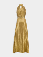 Zeus+Dione Helios Golden Halter Maxi Dress
