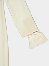 Zeus+Dione Ivory Wool Maxi Dress with Tassels