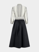 Zeus+Dione Halora Shirt Midi Dress in Black and Ivory