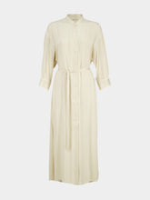 Zeus+Dione Maira Textured Silk Midi Dress in Ecru