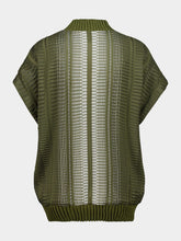 Zeus+Dione Khaki Syros V-Neck Silk Wool Top