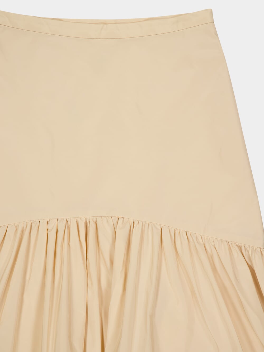 Bone Tiered Flared Midi Skirt