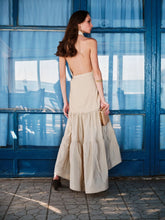 Zeus+Dione Bone Tiered Flared Midi Skirt