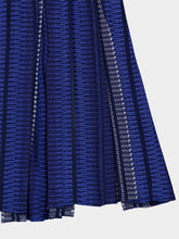 Zeus+Dione Navy Blue Solar Jacquard Silk Midi Skirt