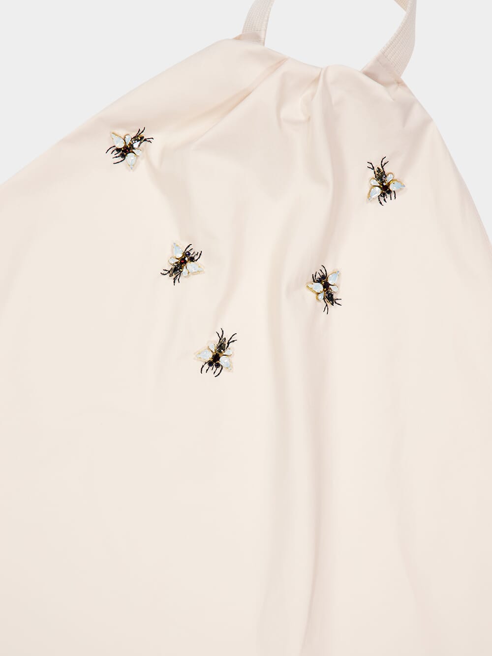 Beige Open-Back Top with Swarovski Bees