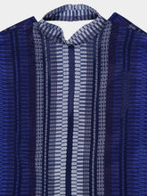 Zeus+Dione Navy Blue Kymo Backless Jacquard Silk Top
