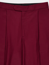 Zeus+Dione Burgundy Fractal Tailored Wool Trousers