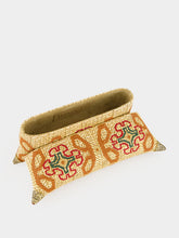 Bavash Designs Felix Natural Embroidered Straw Clutch
