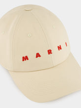 Marni Ivory Cotton Logo Baseball Cap