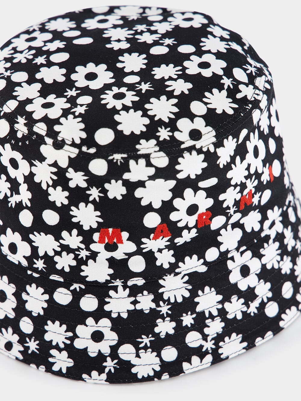 Black and White Pop Fields Cotton Bucket Hat