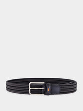 Santoni Black Classic Woven Leather Belt