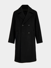 Lemaire Black Felted Wool and Alpaca Blend Coat