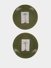 Marie Daâge Cartouche Snake Green Dinner Plate Set of 2