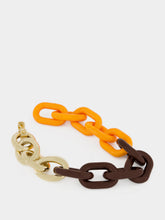 Marni Orange and Brown Resin Chain Necklace
