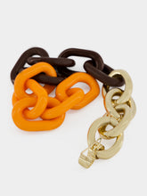 Marni Orange and Brown Resin Chain Necklace