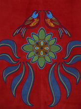 Paula Corvus Cabernet Embroidered Suede Skirt