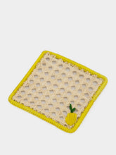 Coro Cora Natural and Yellow Iraca Palm Lemon Coaster