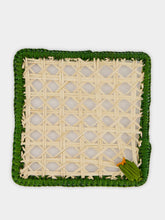 Coro Cora Natural and Dark Green Iraca Palm Olive Coaster