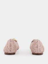 Dolce & Gabbana Pink Taormina Lace Slippers With Crystal Detail