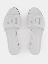Dolce & Gabbana DG Logo White Calfskin Sliders