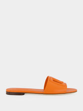 Dolce & Gabbana Orange DG Logo Calfskin Slides