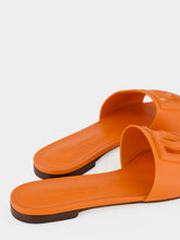 Dolce & Gabbana Orange DG Logo Calfskin Slides