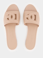 Dolce & Gabbana Pale Pink DG Logo Calfskin Flat Slides
