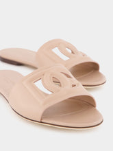 Dolce & Gabbana Pale Pink DG Logo Calfskin Flat Slides