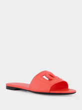 Dolce & Gabbana DG Logo Coral Calfskin Sliders