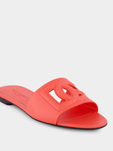 Dolce & Gabbana DG Logo Coral Calfskin Sliders