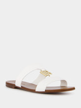 Dolce & Gabbana DG Logo White Calfskin Sliders
