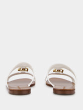 Dolce & Gabbana DG Logo White Calfskin Sliders