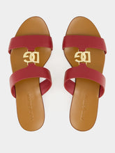 Dolce & Gabbana Bordeaux Calfskin DG Logo Sliders