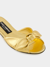 Dolce & Gabbana Gold Mordoré Nappa Leather Slides