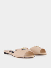 Dolce & Gabbana Nude Calf Leather Flat Slides