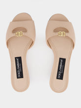 Dolce & Gabbana Nude Calf Leather Flat Slides