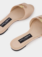 Dolce & Gabbana Nude Calf Leather Flat Slides