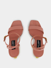 Dolce & Gabbana Pink Patent Leather Sandals with Sculptural Heel