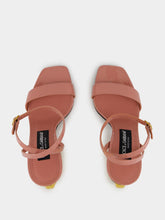 Dolce & Gabbana Pink Patent Leather Sandals with Sculptural Heel
