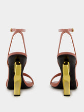 Dolce & Gabbana Pink Patent Leather Sandals with Sculptural Heel