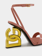 Dolce & Gabbana Pink Patent Leather Sandals with Sculptural Heel