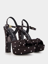 Dolce & Gabbana Polka-Dot Satin Platform Sandals