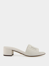 Dolce & Gabbana White Calfskin DG Millennials Logo Mules